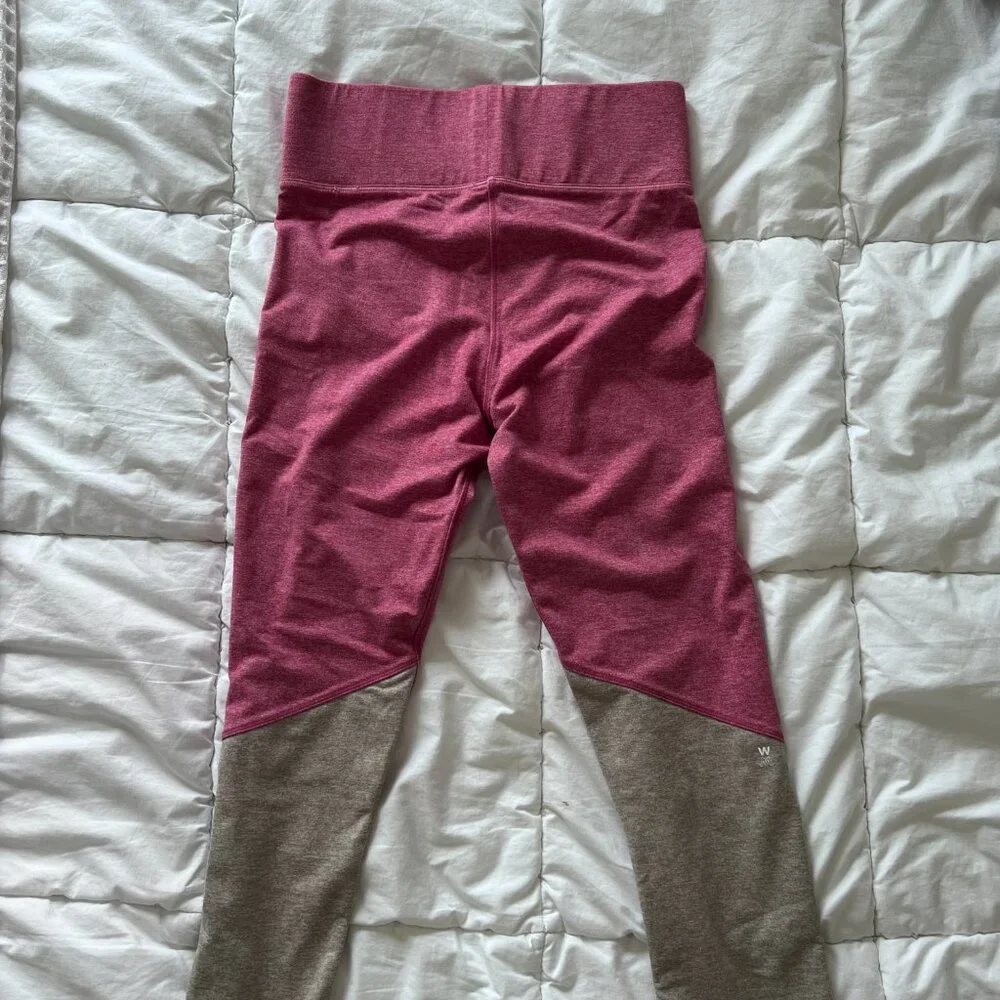 Bandier Women's We Over Me Pink Sunrise Color Block Leggings - Picture 3 of 6